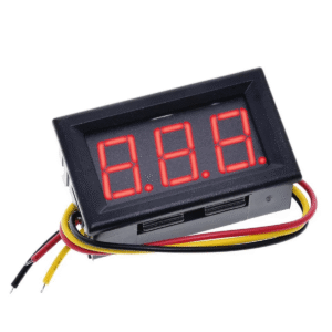 Medidor De Voltaje Digital Tres Cables Dc 0 a 100V Con Panel Rojo