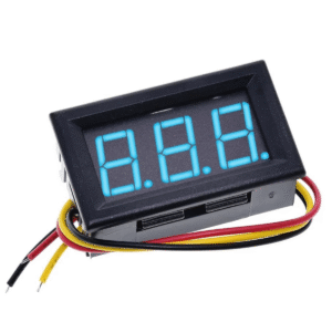 Medidor De Voltaje Digital Tres Cables Dc 0 a 100V Con Panel Azul