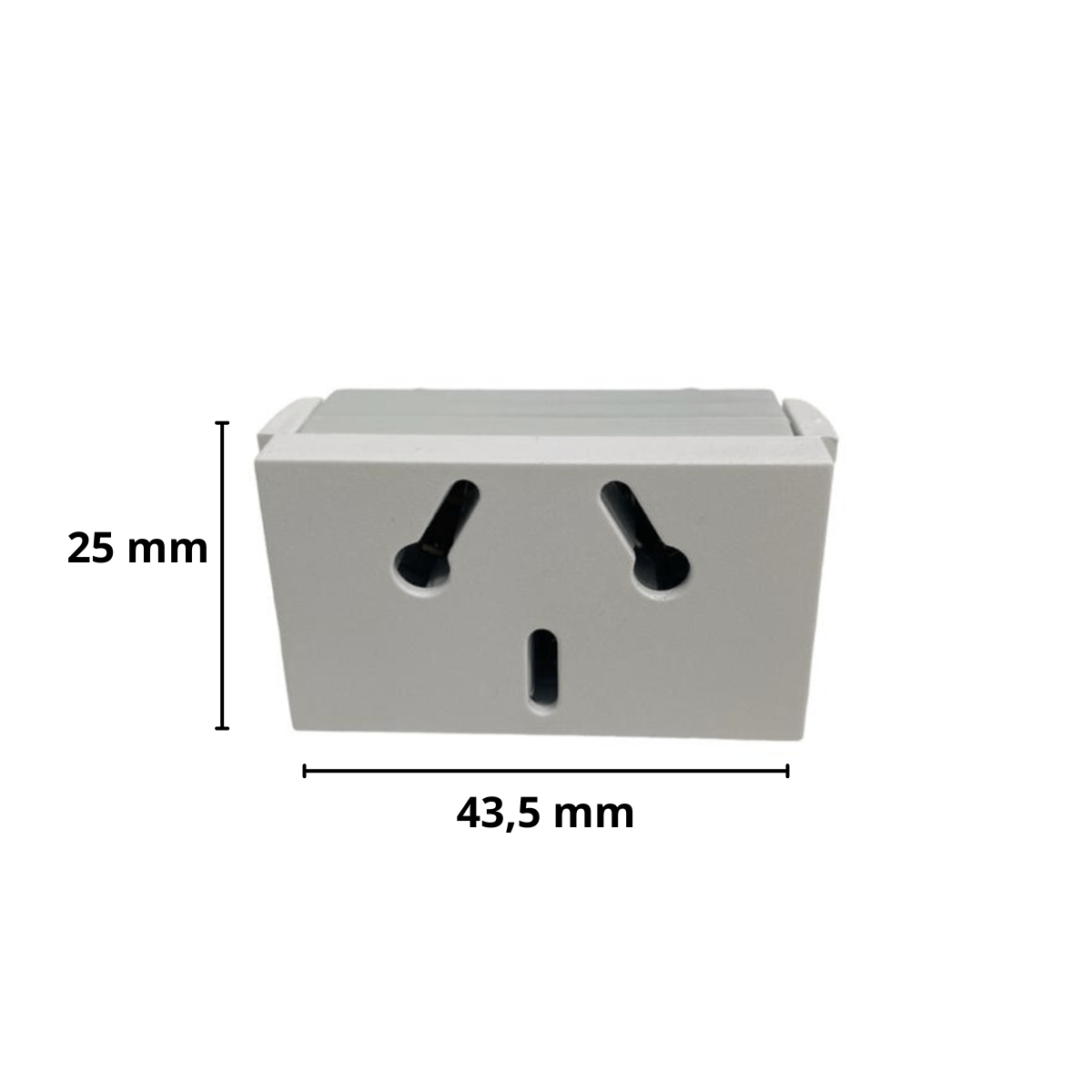 Módulo Toma Corriente 3 Patas Planas Redondas 10amp Blanco - Imagen 2